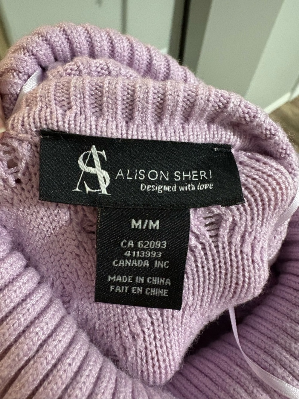 NWOT Alison Sheri Cozy Cable-Knit Turtleneck Sweater in Dusty Pink - Picture 2 of 7